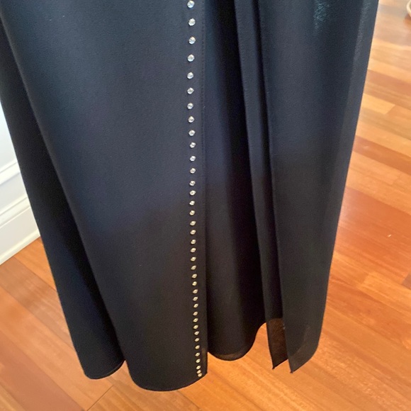 JS Collections EUC Palazzo Flowy Open Side Rhinestone Ladies Black Pants Sz 8 - Picture 13 of 16